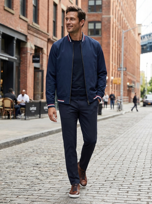 James - Bomberjack Heren | Tussenjas met Rits en Elastische Boorden