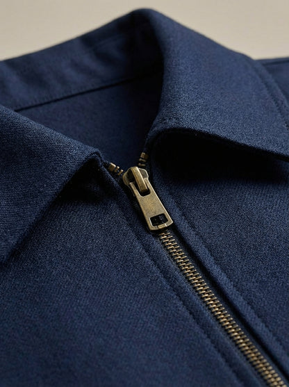 Zomerjas Heren met Kraag | Slanke Pasvorm en Ritssluiting