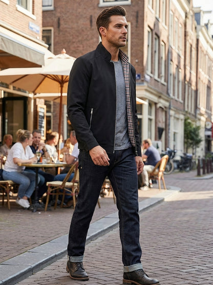 Tussenjas Heren | Nette Look met Opstaande Kraag en Rits