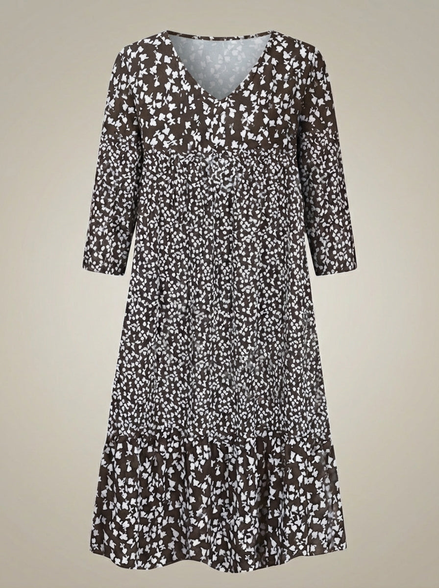 Zomerjurk Dames | Midi Model met V Hals en Print