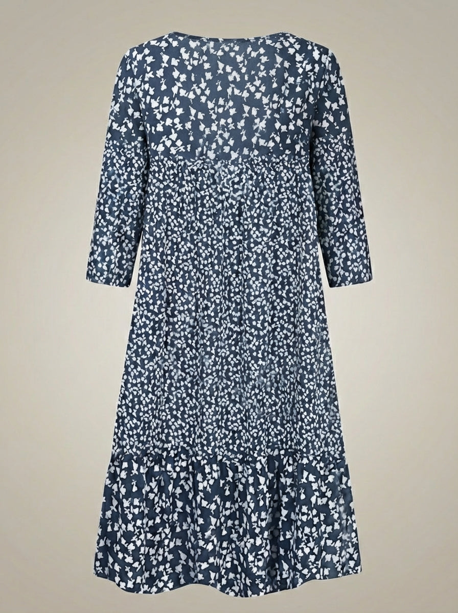 Zomerjurk Dames | Midi Model met V Hals en Print