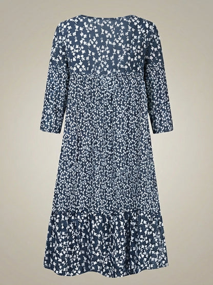 Zomerjurk Dames | Midi Model met V Hals en Print
