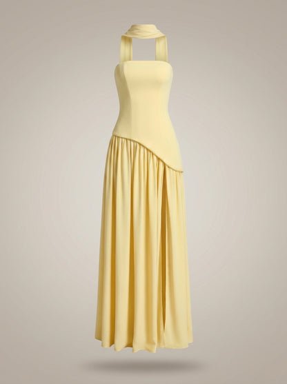 Women's Evening Dress | Strapless Maxi Dress with High Split
