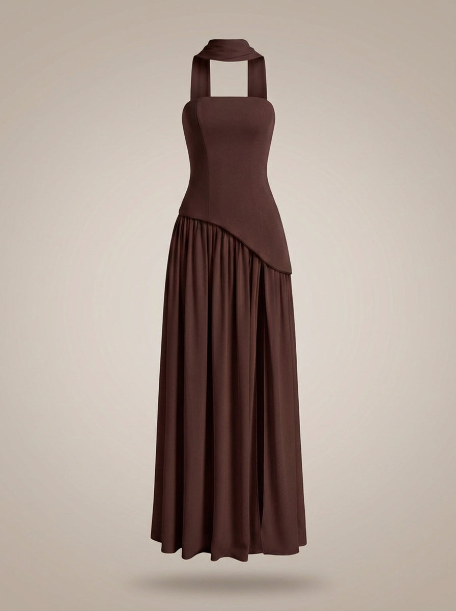 Women's Evening Dress | Strapless Maxi Dress with High Split