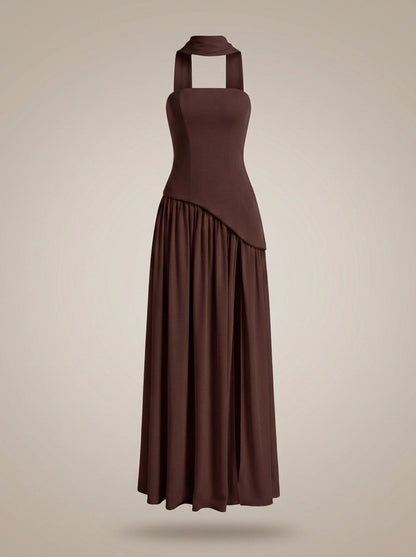 Women's Evening Dress | Strapless Maxi Dress with High Split
