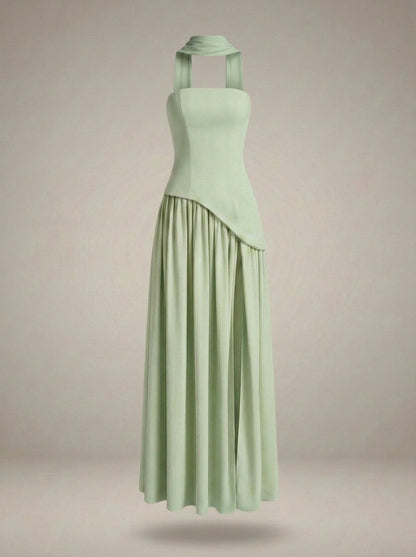 Women's Evening Dress | Strapless Maxi Dress with High Split