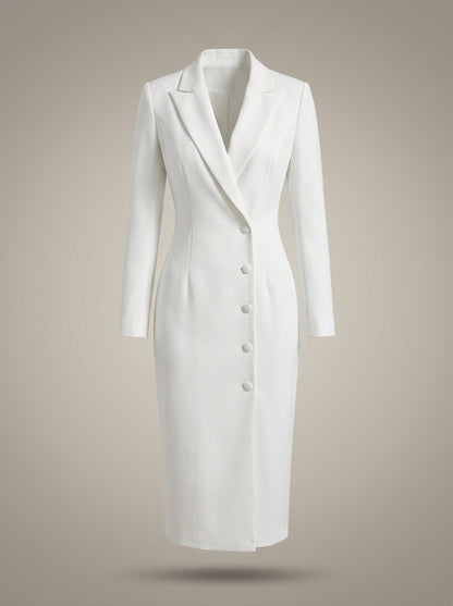 Blazer Jurk Dames | Zakelijk Midi met Lange Mouwen