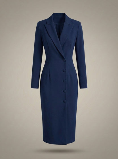 Blazer Jurk Dames | Zakelijk Midi met Lange Mouwen