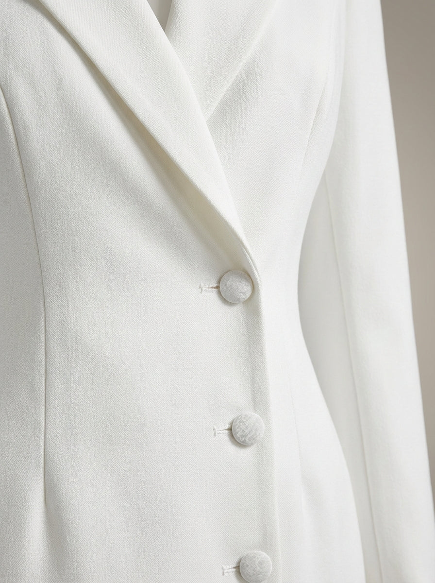 Blazer Jurk Dames | Zakelijk Midi met Lange Mouwen