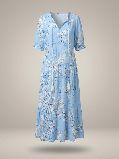 Jurk Dames Bloemenprint | Midi Jurk met V-hals