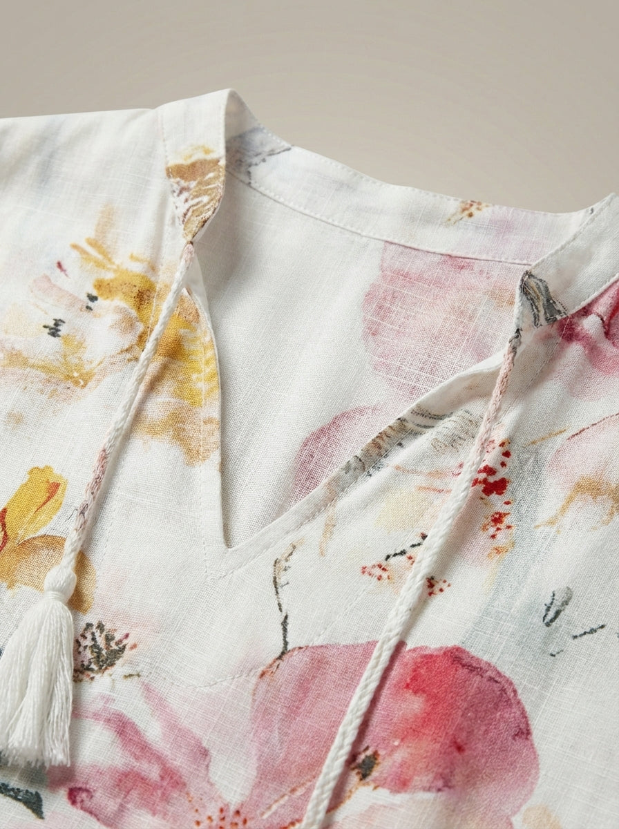 Jurk Dames Bloemenprint | Midi Jurk met V-hals