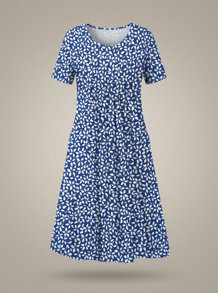 Jurk Dames Bloemenprint | Ronde Hals & Korte Mouwen
