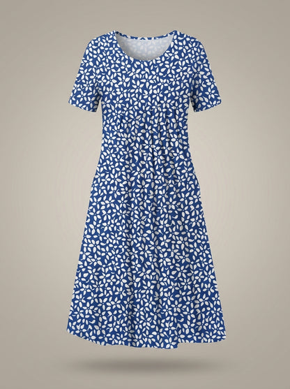 Jurk Dames Bloemenprint | Ronde Hals & Korte Mouwen