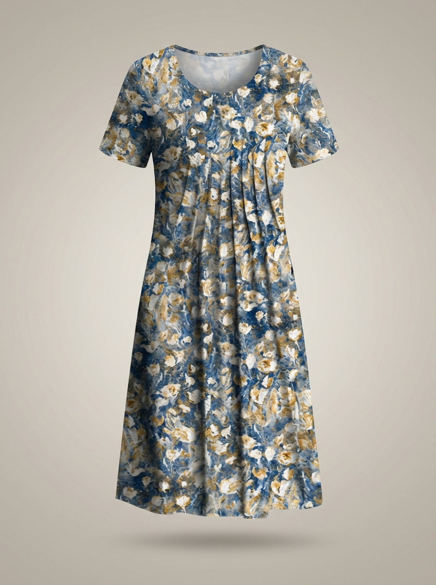 Jurk Dames Bloemenprint | Ronde Hals & Korte Mouwen