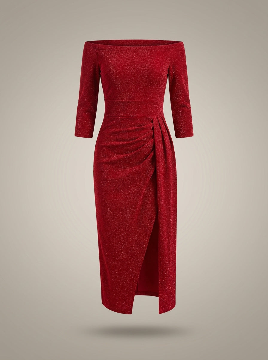 Galajurk Dames Midi | Off-Shoulder met Split