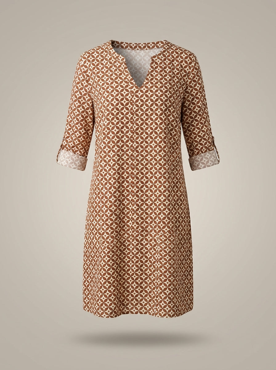 Jurk Dames Met Print | Knielengte en V-hals