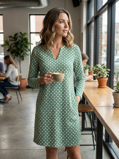 Jurk Dames Met Print | Knielengte en V-hals