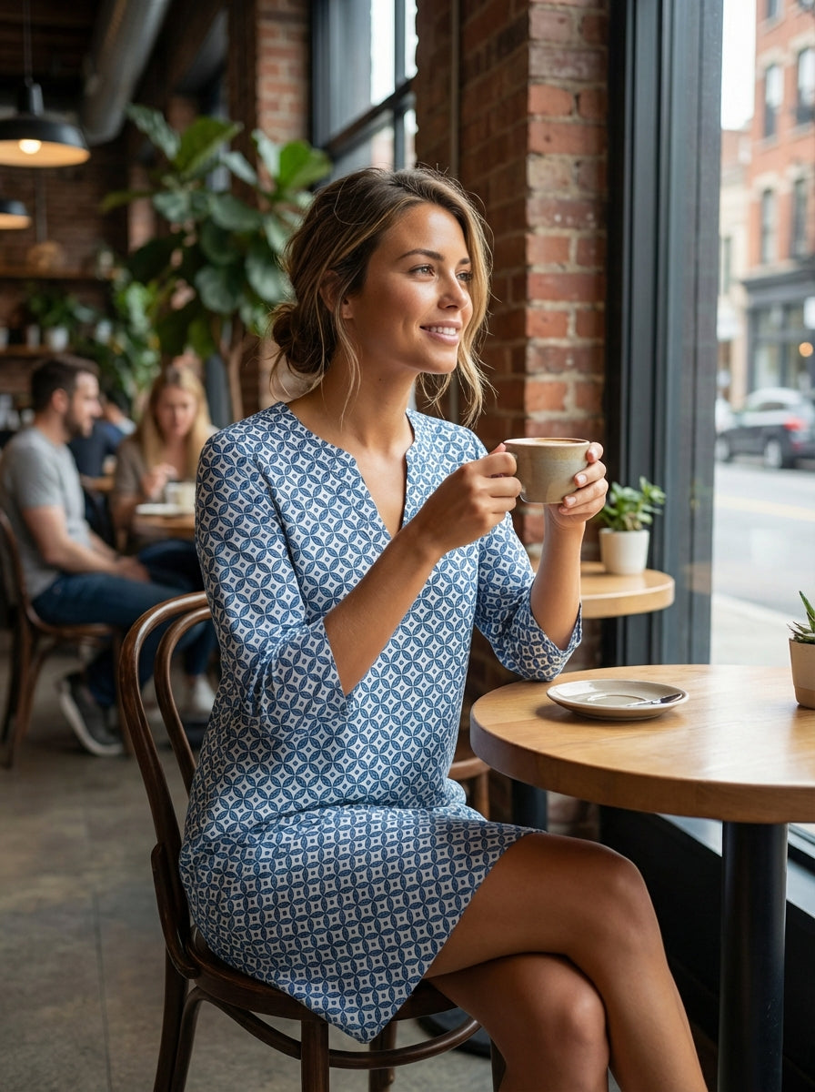 Jurk Dames Met Print | Knielengte en V-hals