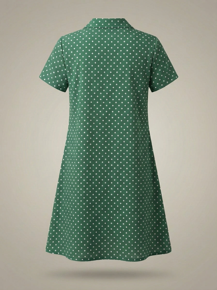 Overhemdjurk Dames | Korte Mouw met Stippenprint