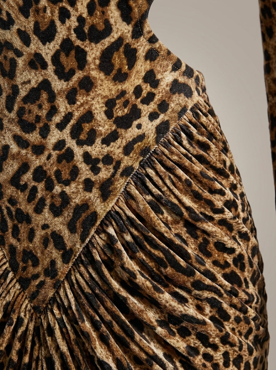 Women's Maxi Dress | Leopard Print with Open Side