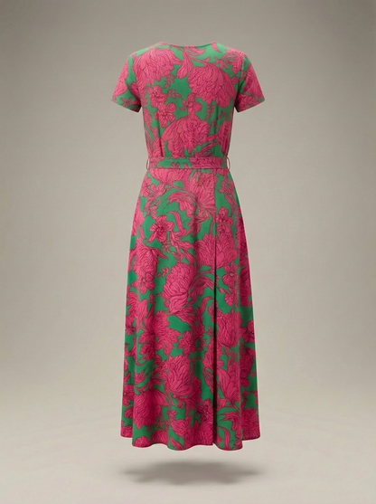 Jurk Dames Bloemenprint | V-hals Midi met Split