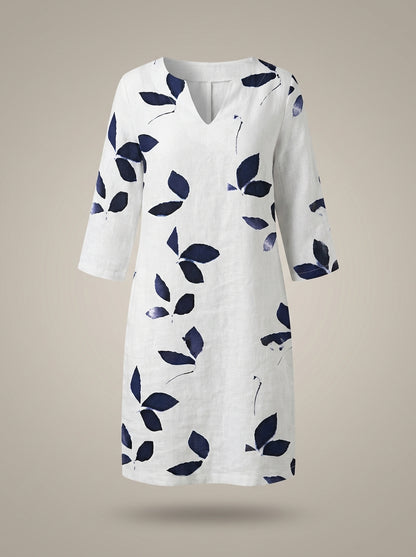 Jurk Dames Met Print | V-hals & Knielengte Model