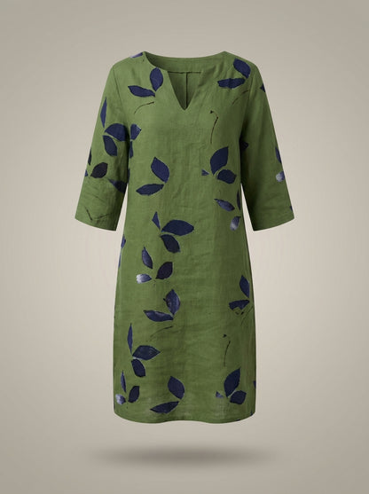 Jurk Dames Met Print | V-hals & Knielengte Model