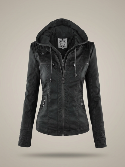 Jas Dames | Bikerjack met Capuchon en Rits