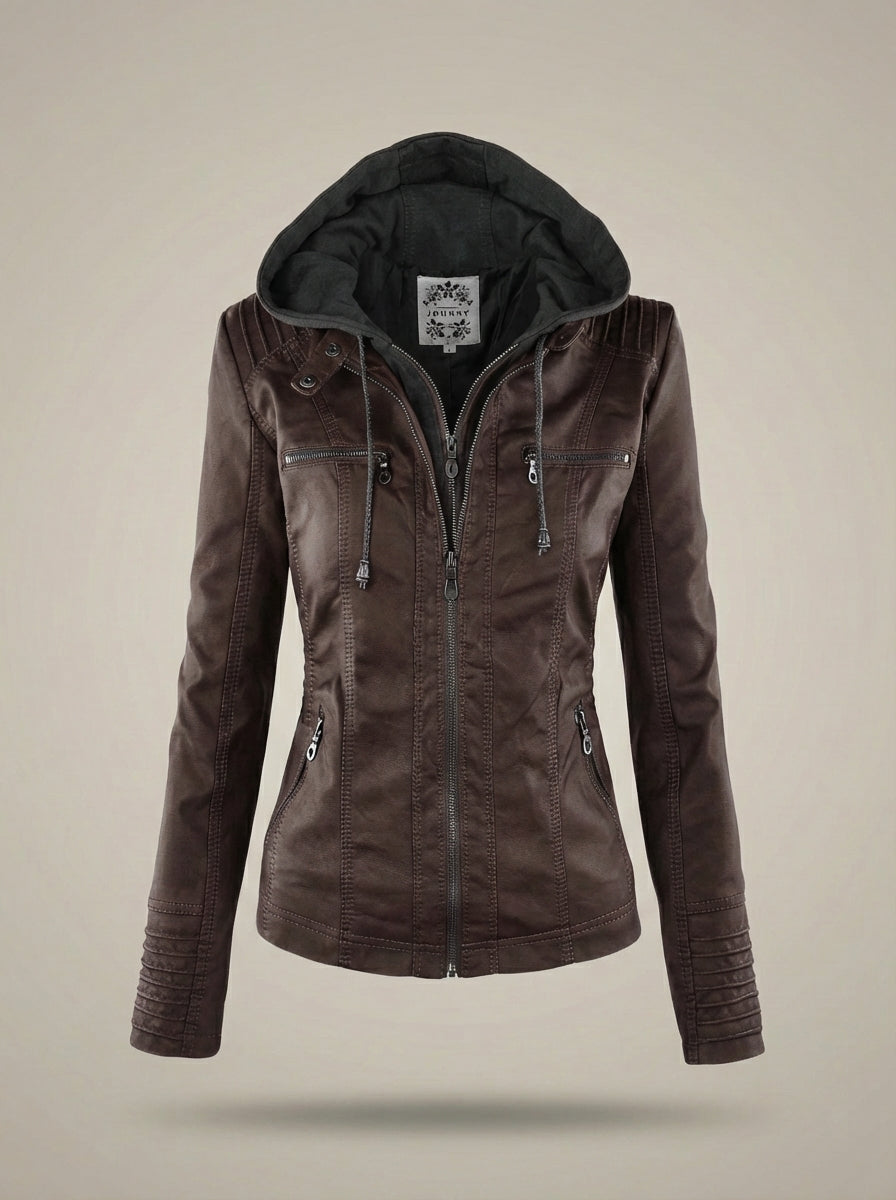 Jas Dames | Bikerjack met Capuchon en Rits