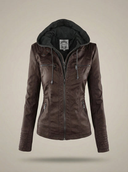Jas Dames | Bikerjack met Capuchon en Rits