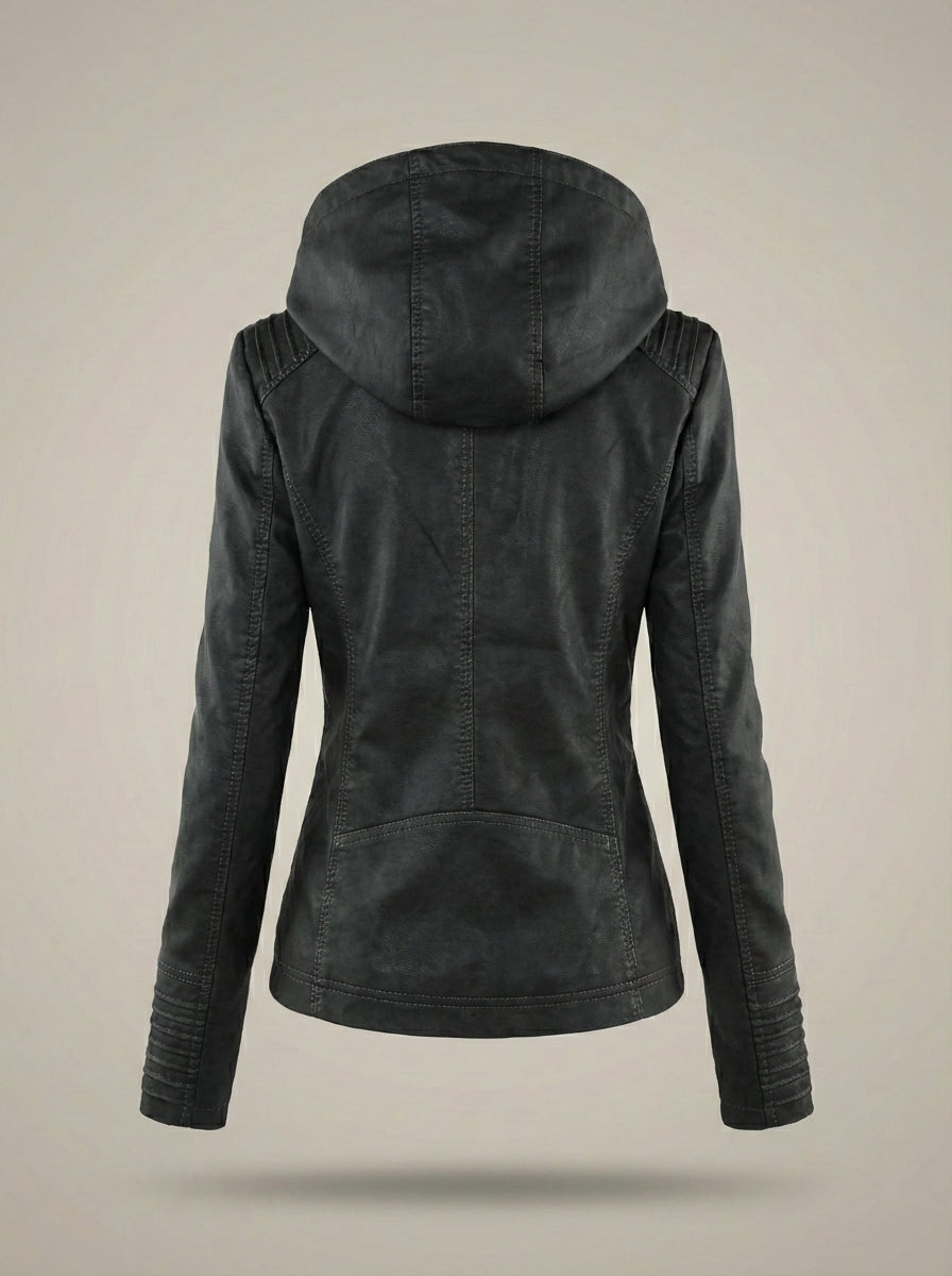 Jas Dames | Bikerjack met Capuchon en Rits