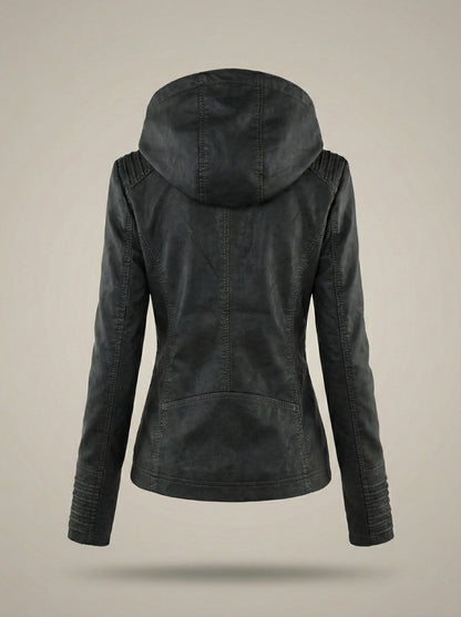 Jas Dames | Bikerjack met Capuchon en Rits