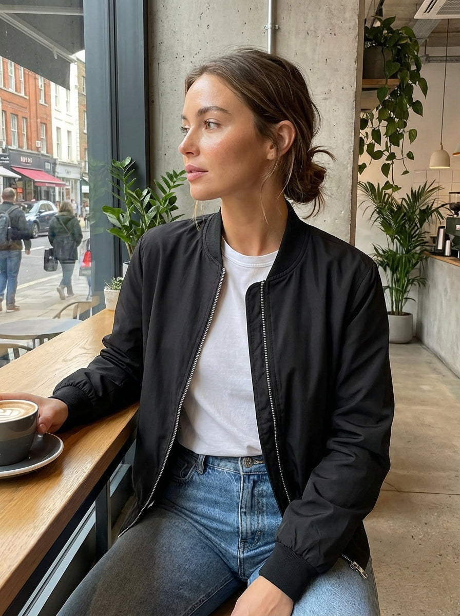 Bomberjack Dames | Lichtgewicht Jack met Rits en Elastische Boorden