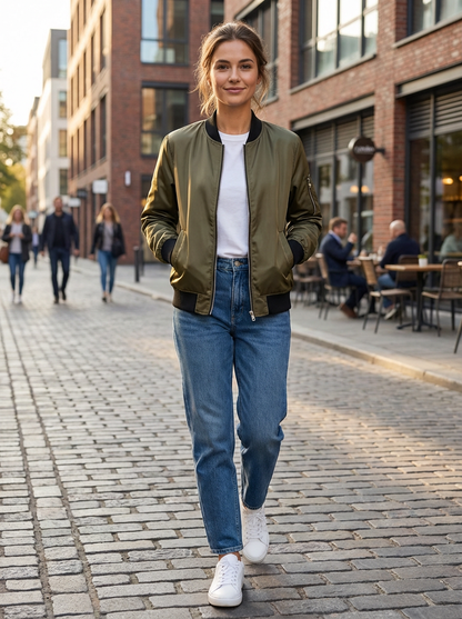 Bomberjack Dames | Lichtgewicht Jack met Rits en Elastische Boorden