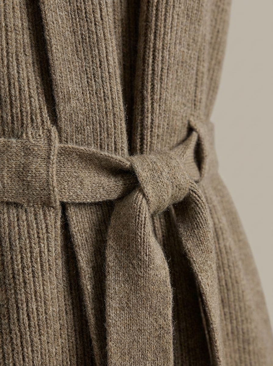 Dames Gilet Mouwloos | Gebreid met Strikceintuur