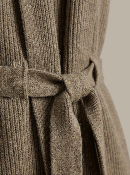 Dames Gilet Mouwloos | Gebreid met Strikceintuur