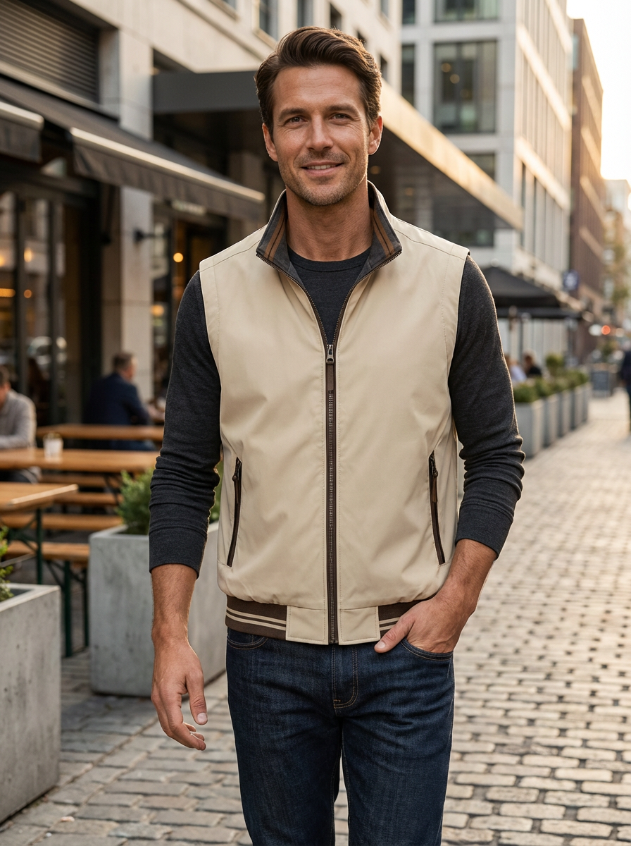 Heren Bodywarmer met Hoge Kraag