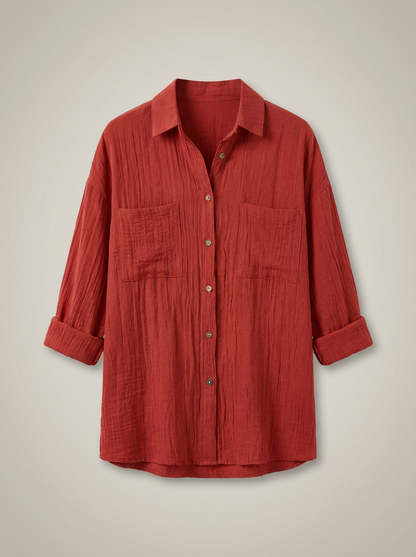 Blouse Dames | Losvallende Pasvorm Met Knopen