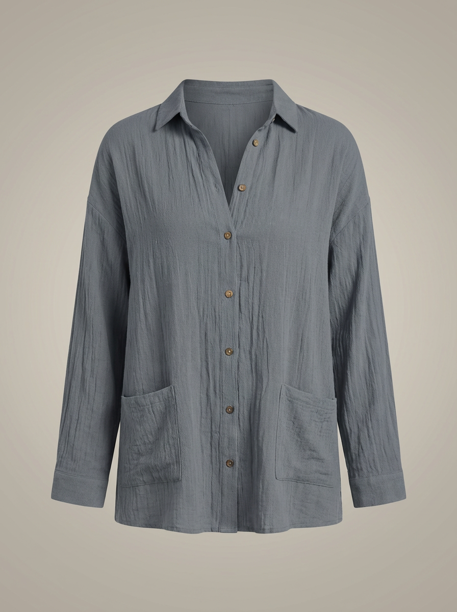 Blouse Dames | Losvallende Pasvorm Met Knopen