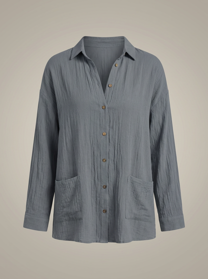 Blouse Dames | Losvallende Pasvorm Met Knopen