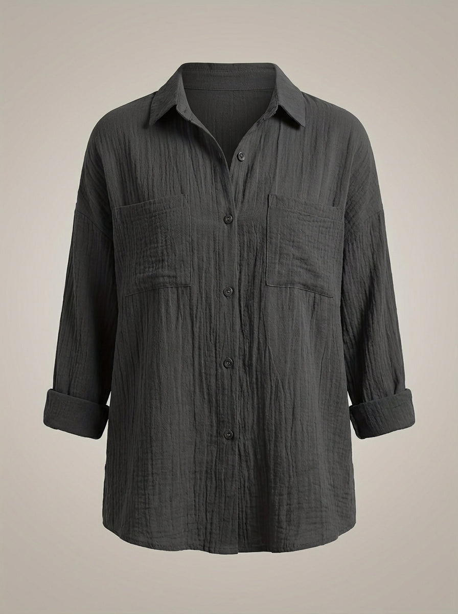 Blouse Dames | Losvallende Pasvorm Met Knopen