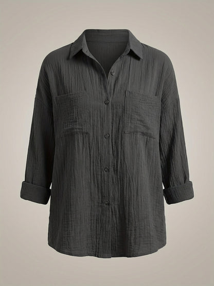 Blouse Dames | Losvallende Pasvorm Met Knopen