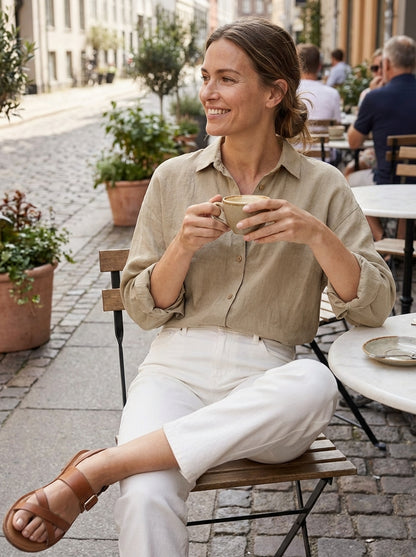 Blouse Dames | Losvallende Pasvorm Met Knopen