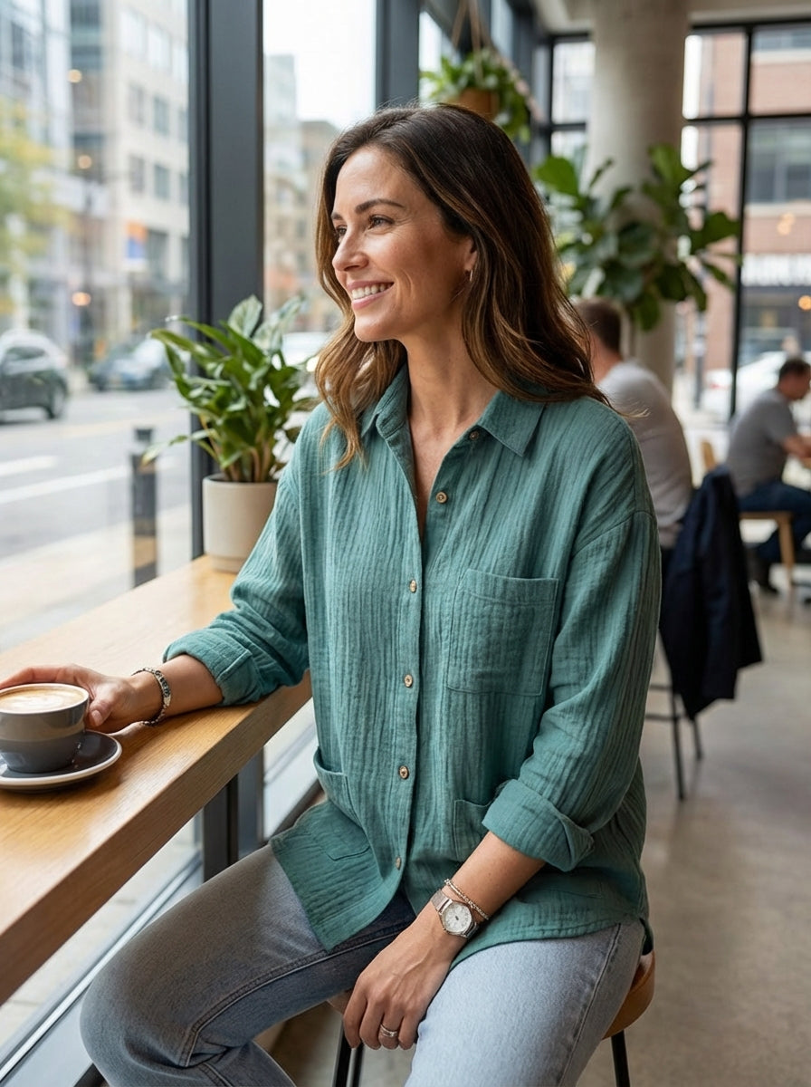 Blouse Dames | Losvallende Pasvorm Met Knopen