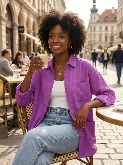 Blouse Dames | Losvallende Pasvorm Met Knopen