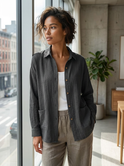 Blouse Dames | Losvallende Pasvorm Met Knopen