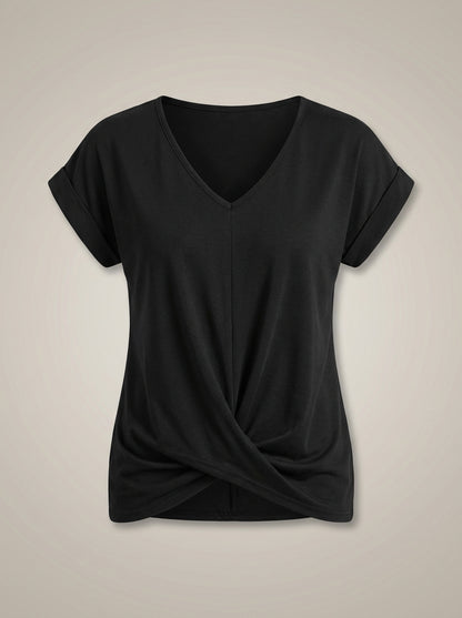 T-shirt Dames | Losvallend Model Met V-Hals
