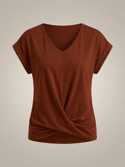 T-shirt Dames | Losvallend Model Met V-Hals