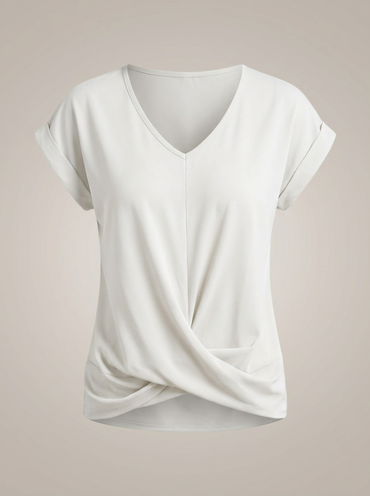 T-shirt Dames | Losvallend Model Met V-Hals