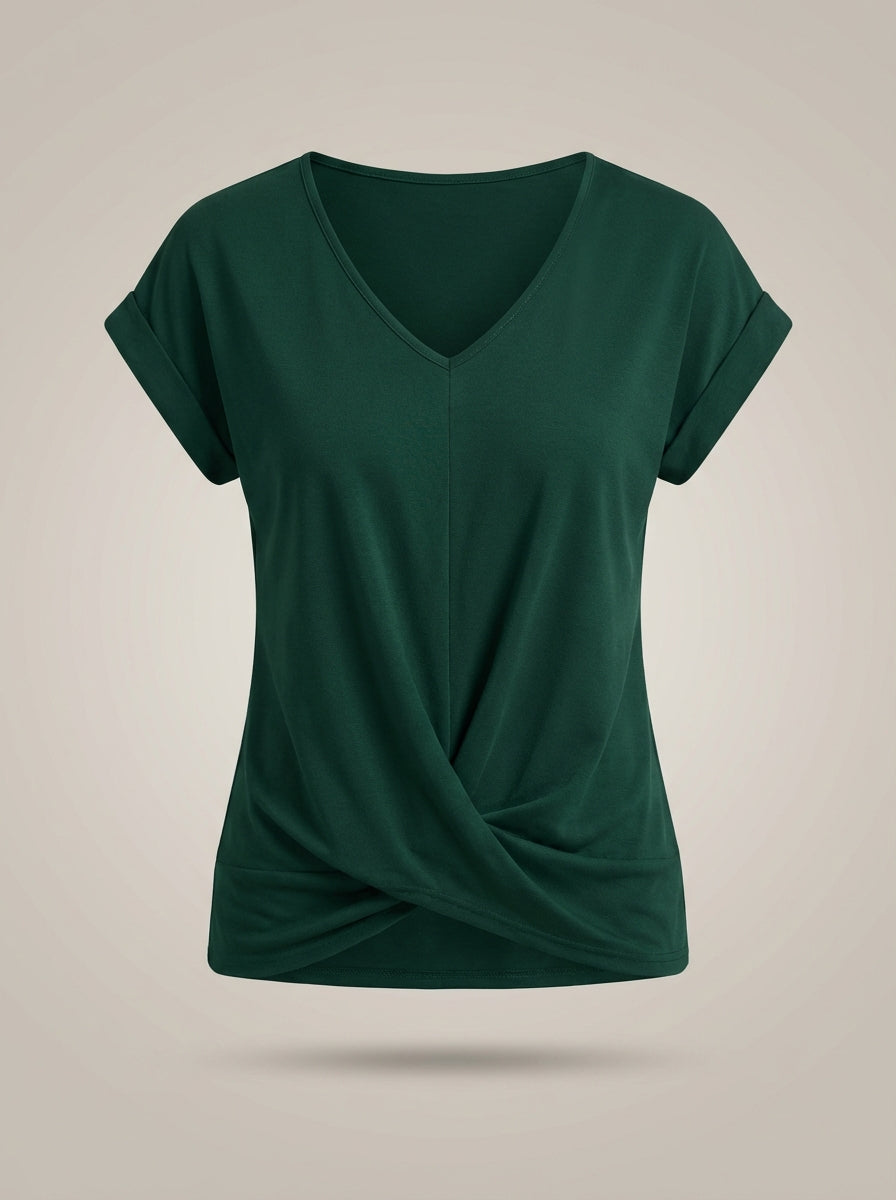 T-shirt Dames | Losvallend Model Met V-Hals